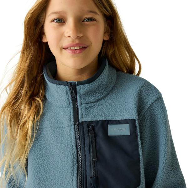 Regatta Childrens/Kids Frankie Colour Block Fleece Jacket - Dusky Blue/Navy - 