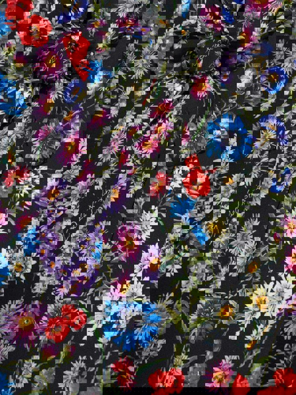 Dolce & Gabbana Kids Dolce & Gabbana Girls Silk Wildflowers Dress in Black