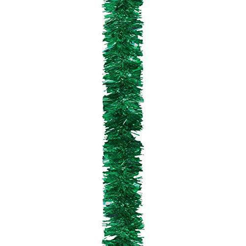 6ft Green Chunky Christmas Tinsel Garland Set for Tree, Home and Festive Decorating image 5
