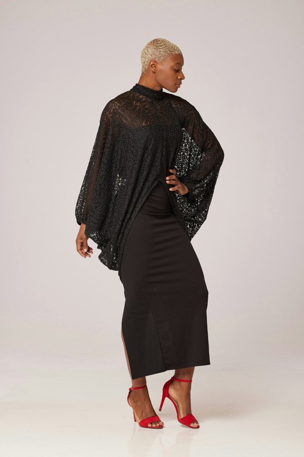 Lioness by TF Ebony Luxe Lacy Tunic - Black