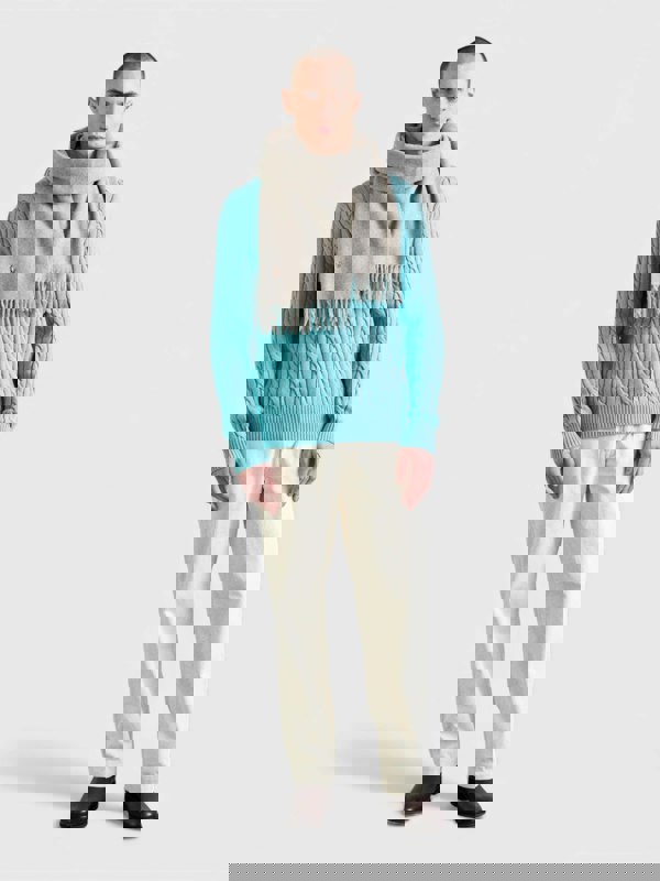 Ralph Lauren Polo Ralph Lauren Fringe Virgin Wool Scarf Oatmeal