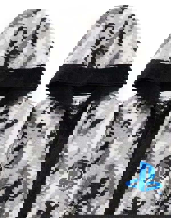 PlayStation Boys Grey Logo Grey Camo Print Bathrobe
