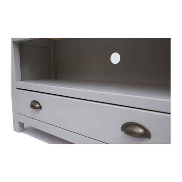Cabinet Bits Argenta Light Grey 1 Drawer TV Cabinet Brass Cup Handle
