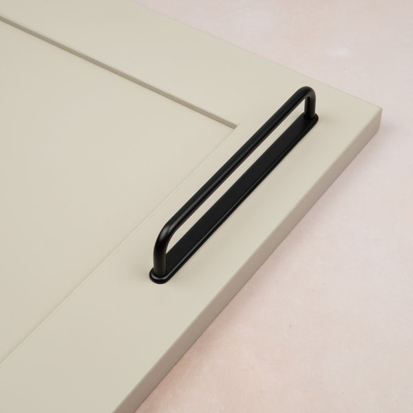 Handle & Home Matt Black Loop Cabinet Handles with Backplate - 173mm Handle