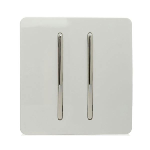 Trendi Switch 2 Gang Retractive Home Automation Switch in Ice White