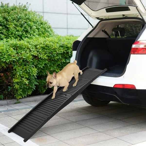 Berkfield Folding Dog Ramp Black 153x40x12.5 cm Plastic