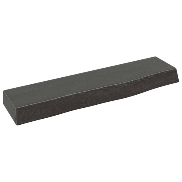 Berkfield Wall Shelf Dark Grey 40x10x4 cm Treated Solid Wood Oak