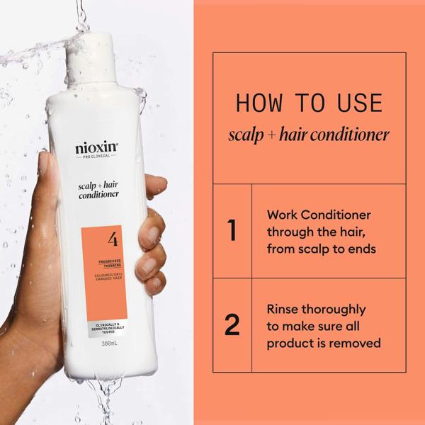 Nioxin Pro Clinical System 4 Conditioner for Coloured Hair with Progressed Thinning 300ml - Additional 4