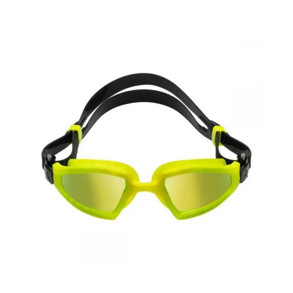 Aquasphere Kayenne Pro titanium mirrored swim goggles in neon yellow and black