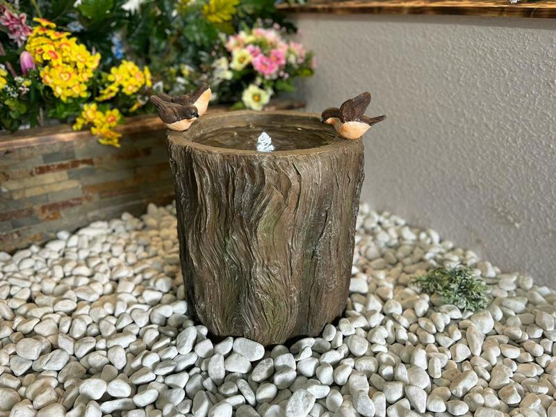 Tranquillity Water Features Bird on Log Traditional Water Feature