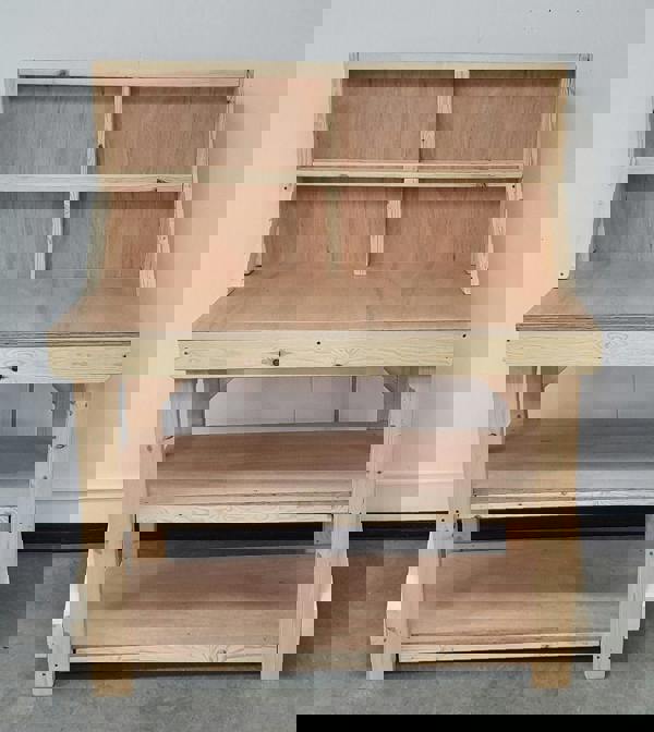 Arbor Garden Solutions Wooden Workbench 18mm Eucalyptus Hardwood Top With Back Panel And Double Shelf