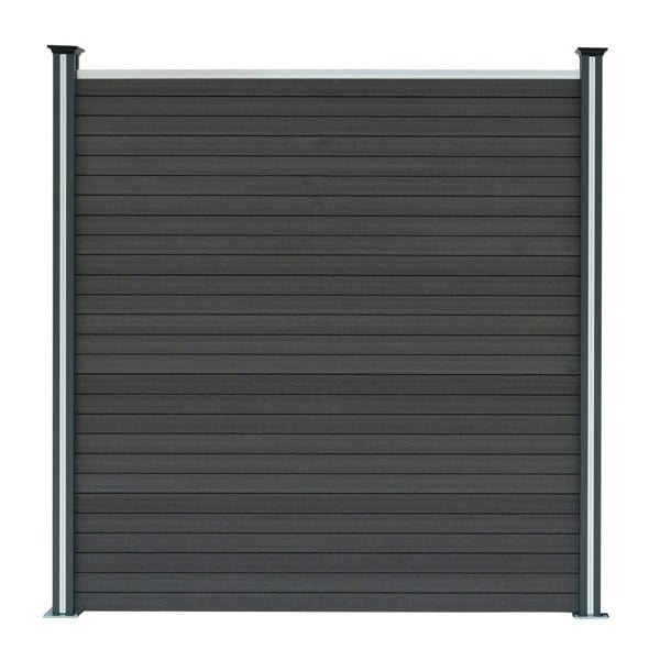 Monstershop Composite Fence Panel & LED Posts x 2 - Grey