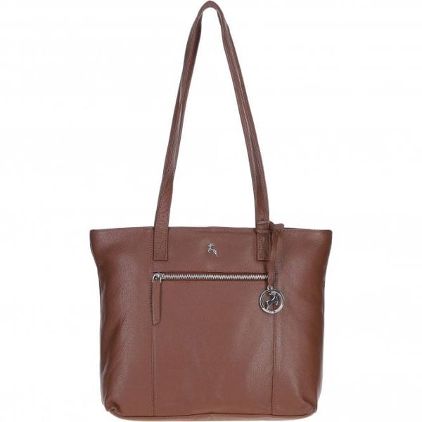 Ashwood Designer Real Leather Shoulder Bag with Secure Zip Pocket: Bray