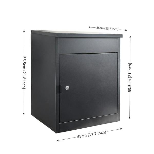 Nicoman Outdoor Metal Parcel Box - Black