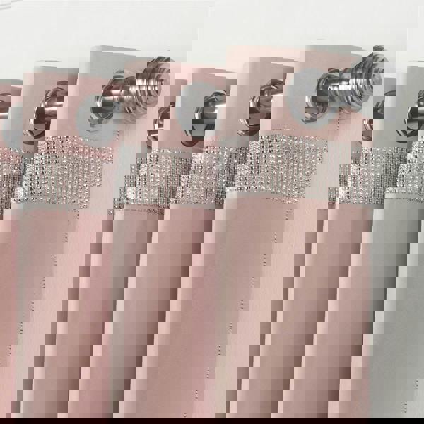 Luxury Living Palace Diamante Ring Top Blackout Curtains