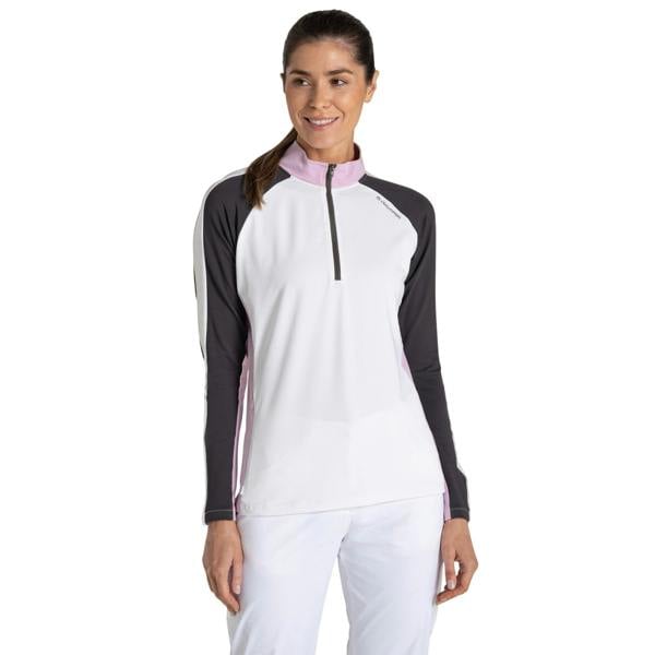 Craghoppers Womens/Ladies Nosilife Half Zip Golf Top - White/Dark Iron - 