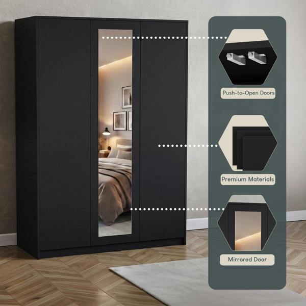 Vida Designs Denver 3 Door Mirrored Wardrobe