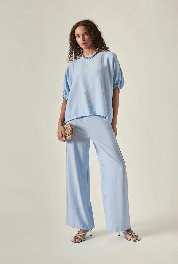 James Lakeland Relaxed Side Zip Trousers – Powder Blue