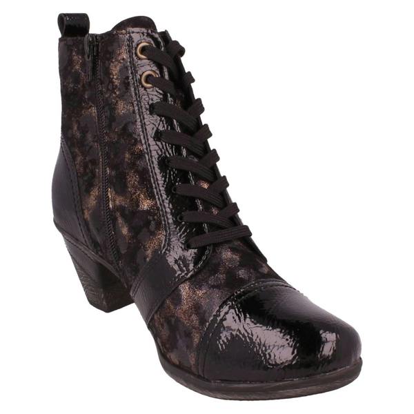Remonte Ladies Remonte Metallic Print Heeled Boots D8797