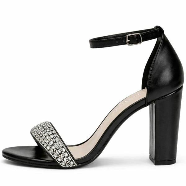 Anne Michelle Ladies Anne Michelle Block High Heel Shoes F12046