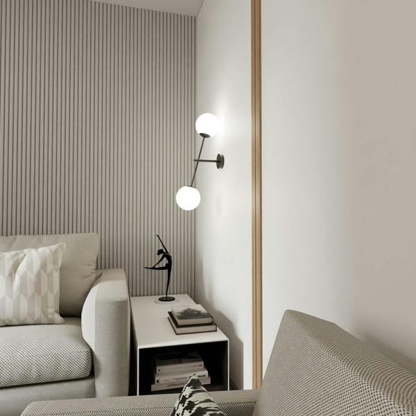 Emibig LINEAR Wall lamp 2 x E14 Black with White Shade
