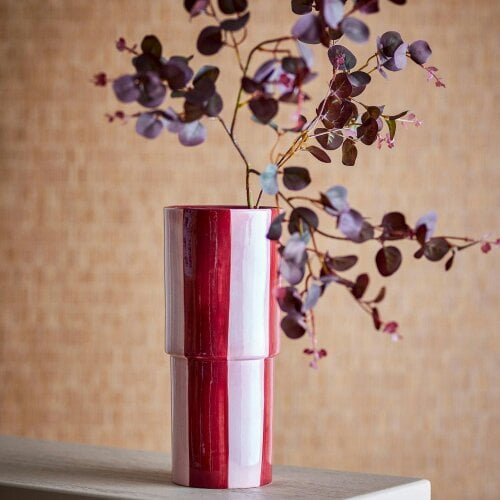 Love Frankie Ruby & Rose Striped Stoneware Vase