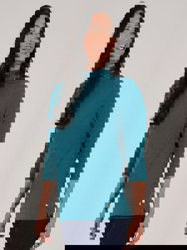 PennyPlain Split Turtle Neck Top - Dragonfly