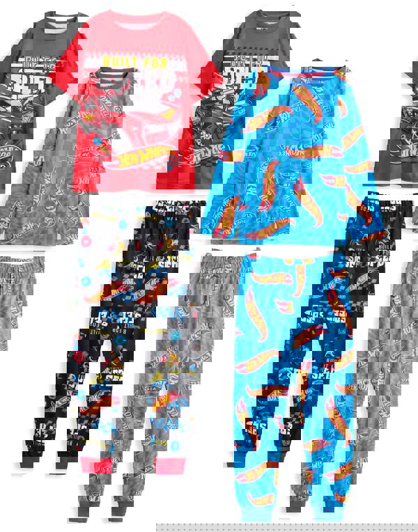 Hot Wheels Boys Multicoloured Built For Speed Multi-Pack of 2 Long Leg Pyjama Set