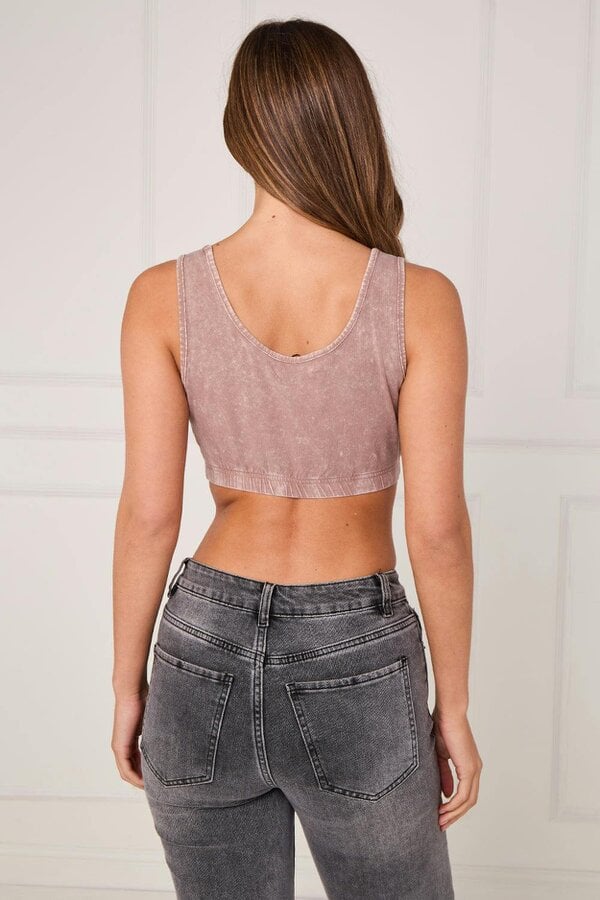 Ribbed Scoop Neck Crop Top