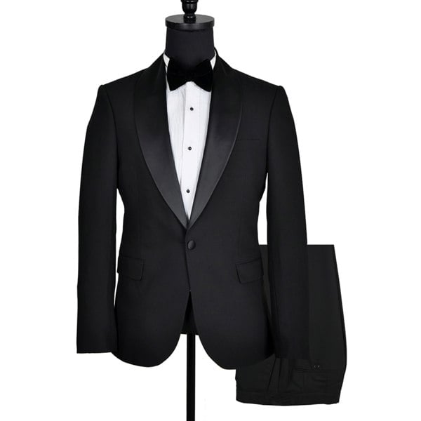 Alfredo Single Breasted Shawl Lapel Tuxedo - Black