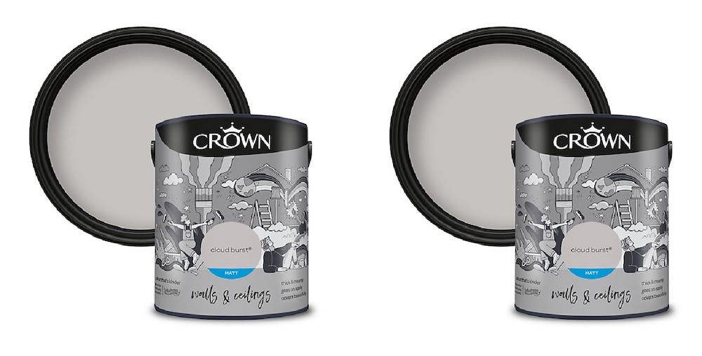 Crown Walls & Ceilings Matt Emulsion Paint Cloud Burst - 5L Pack of 2