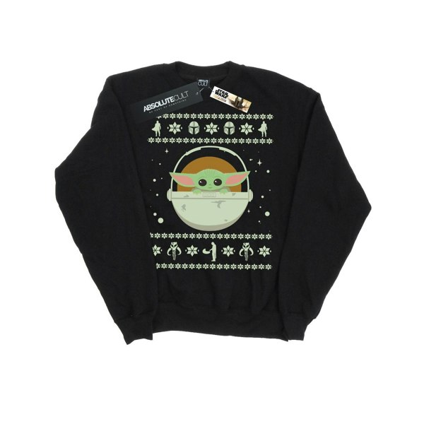 Star Wars Boys The Mandalorian The Child Christmas Sweatshirt - Black