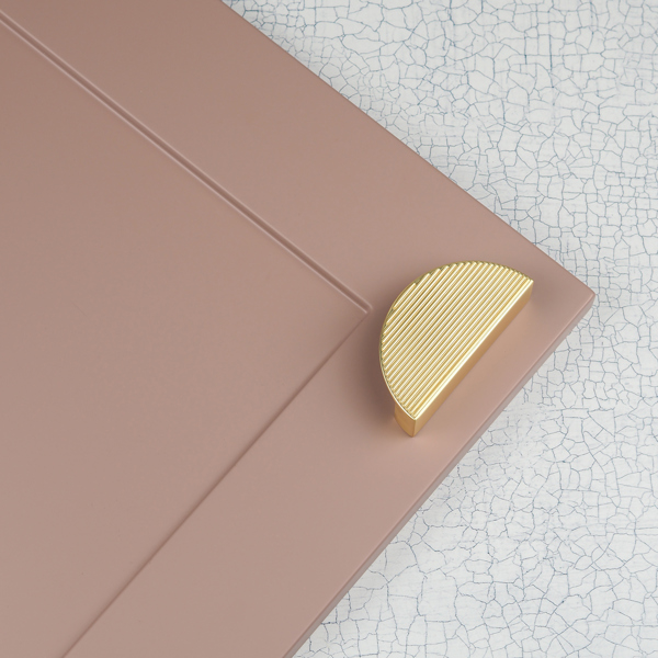 Handle & Home Brushed Brass Ribbed Detailing Handles and Coordinating Knobs