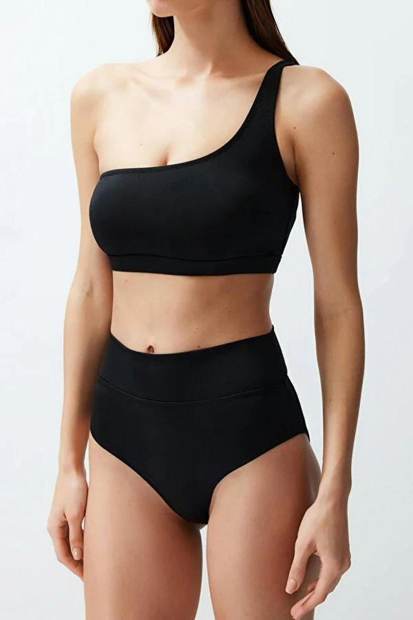 WOVCOR One-Shoulder Covered Hipster High-Waisted Bikini Set