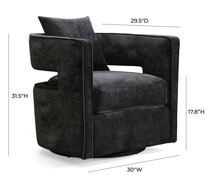 Furniture Edit Kennedy Black Swivel Accent Ocassional Chair