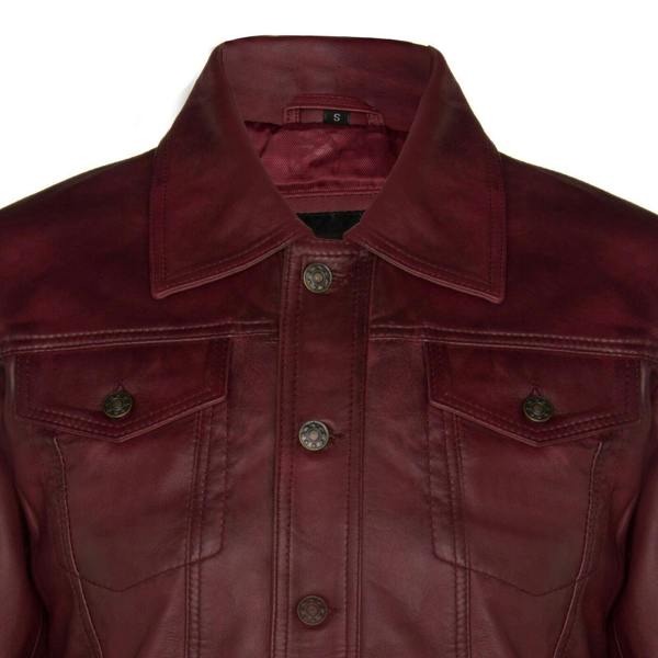 Infinity Leather Men’s Retro Leather Trucker Jacket-Constantine