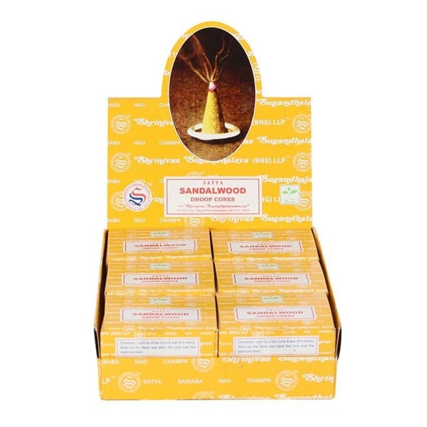 Serano Set of 12 Packets of Sandalwood Dhoop Cones by Satya