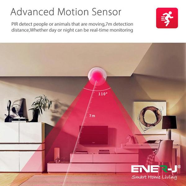 PIR motion sensor detection range 7 meters 110 degree coverage