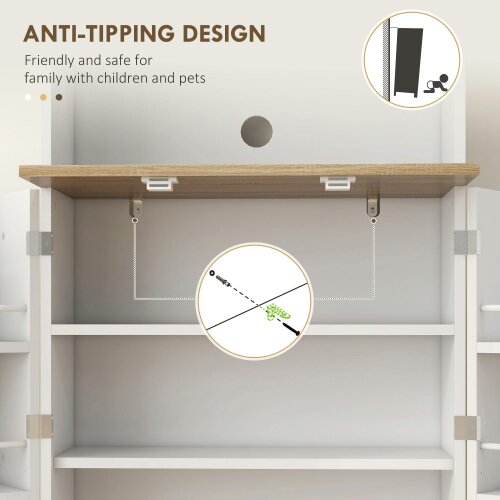 Wyld Haus Tabetti Wooden White 2 Part Kitchen Storage Cabinet