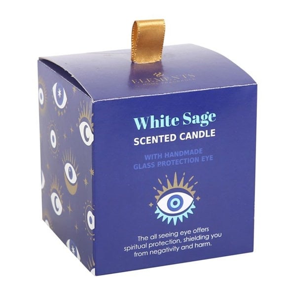 Serano All Seeing Eye White Sage Crystal Chip Protection Candle