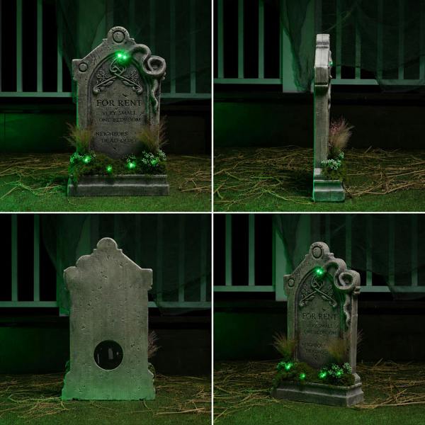 Samuel Alexander 60cm (2ft) Battery Powered "For Rent" Halloween Graveyard Tombstone with LED Lights