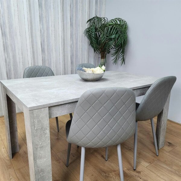 Kosy Koala Wooden Rectangle Dining Table Sets with Set of 4 Chairs for Dining Room, Grey