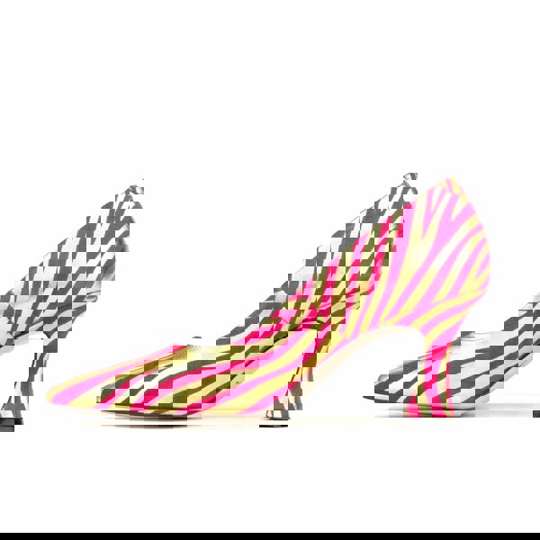 Embassy London Sophia Hollywood - Pink & Gold Stripes - Women’s gold foil zebra stripe Pointed Pump