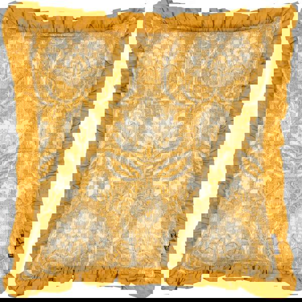 Paoletti Kirkton Pleated Floral Cushion Cover - Ochre