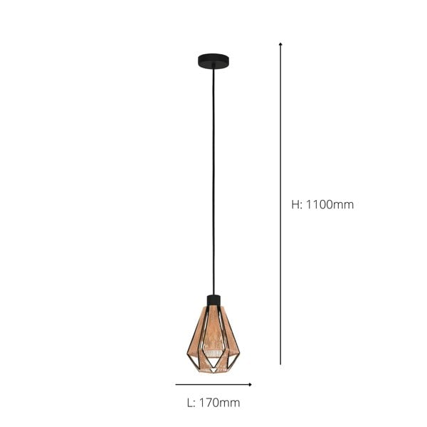 EGLO ADWICKLE Natural Steel Pendant Light