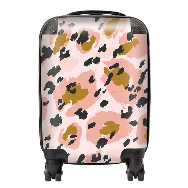 Warren Reed Hand Drawn Pink Leopard Print Suitcase