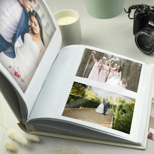 Personalised Gold Heart Couples Square Photo Album - close-up detail