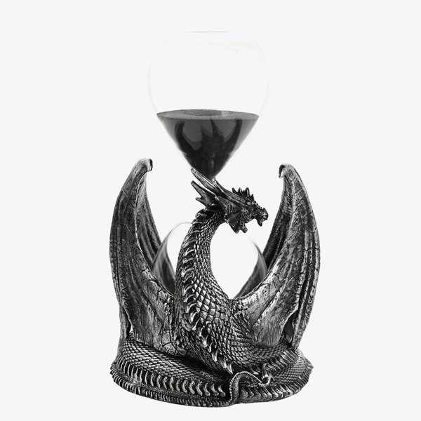 T. H. Baker Mystic Legends Silver Dragon Sand Timer Ornament 69531