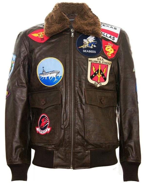 Infinity Leather Mens Top Gun A2 Leather Bomber Jacket-San Diego