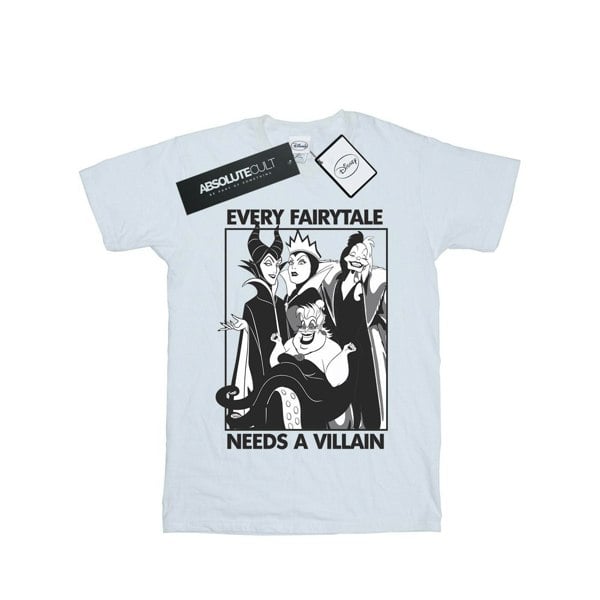 Disney Mens Every Fairy Tale Needs A Villain Cotton T-Shirt - White